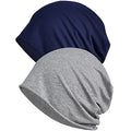 XYIYI Womens Chemo Headwear Hats Cotton Slouchy Beanie Cap Scarf - color: 2pcs Blue Grey-n