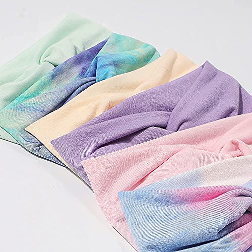 Artilady 6 Pack Wide Boho Headbands for Women - Soft Yoga Elastic Hair Bands for Girls Workout Running Sport Headwrap Non-slip Breathable (Multicolor) - color: 6pcs Multicolor