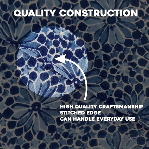 AVKA Studio 100% Cotton Bandanas for Women & Men, 2 Pack 20x20 Inch, 22x22 inch Hand Printed, Lightweight Cotton Handkerchief - color: Deep Blue, size: 22 x 22 Inches Large