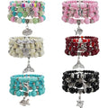Bohemian Bracelet Sets for Women - 4-Pack Stackable Stretch Bead Bracelets with Black＆White Crystal & Gold Accessories, Multi-Layer Boho Jewelry - color: mix