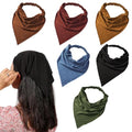 Vercret 6 Pack Hair Scarf Headband for Women Elastic Bandana Head Scarf Large Boho Triangle Kerchief with Clips Non Slip Scarves - color: Q Dark Colors