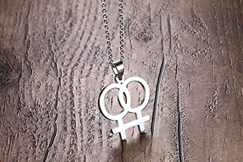 Sisadodo Lesbian Necklace for Women Girls Gay Pride Accessories Lesbian Gifts for Girlfriend Wife Friend for Wedding Birthday Christmas Gifts - size: Woamn