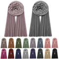 Yahenda 18 Picees Women Scarfs Shawl Hijab Soft Cotton Hemp Long Scarf Head Wraps for Women, 27 x 69 Inches - color: Earth Tone Color