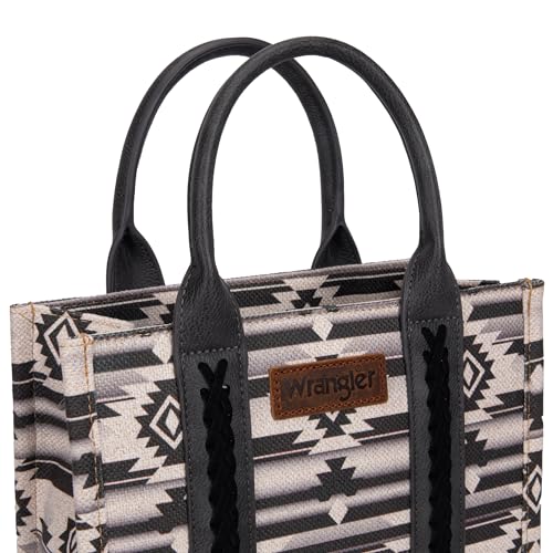 Wrangler Aztec Tote Bag for Women Boho Shoulder Purses and Handbags - color: Angel Diamond Black (Guitar Strap)
