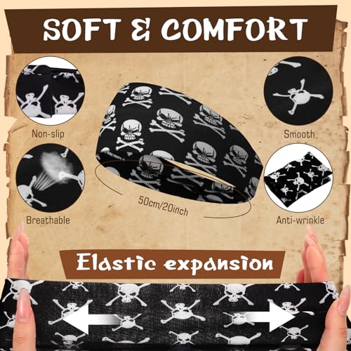 18 Pcs Sports Sweatbands for Men Women Camo Headbands Workout Non Slip Headbands Breathable Head Band Fitness Stretchy Unisex Hairband for Yoga Running Cycling Ball - color: Black Orange