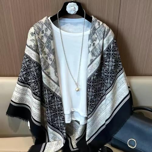 K-Elewon Large Square Scarf 51" Cotton and Linen Hand feel Scarf Fashion Scarves Hair Wrapping Scarfs Neck Scarves for Women - color: H2307