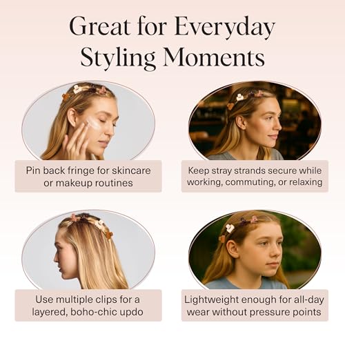 Kitsch Small Hair Clips for Women and Girls – Mini Claw Clips – Hair Accessories – Daily Styling, Recycled, | Ideal Gifts for Women Sedona – 8pc Set - color: Sedona