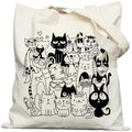 METALPHA Aesthetic Tote Bag for Women Girls - Resuable Double-Sided Printed Canvas Tote Bag with Snap Closure and Pocket - color: Catstogether