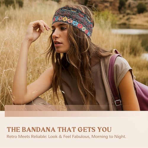 Awumbuk Wide Headbands for Women Knotted No Slip Head Bands Soft Turban Headband Hair Accessories Boho African Solid Color Head Wraps for Women Yoga Workout (Gray) - color: Gray