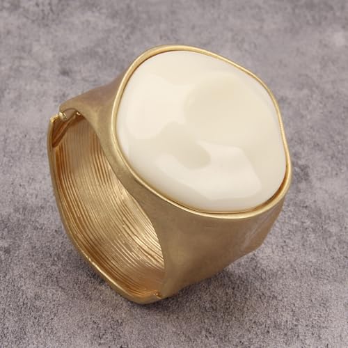 Chunky Gold Bracelet Trendy Gold Cuff Bracelets for Women Statement Silver Arm Cuffs Bangles Arm Punk Jewelry Accessories - style: Gold Chunky Bangles