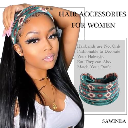 Boho Thick Hairbands for Women Stretchy Non-Slip Hair Bands African Knotted Twist Headwrap Workout Yoga Sports Stylish Turban Headband Hair Accessories (Pack of 3) - color: Headbands 2
