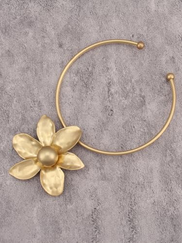 GelConnie Long Necklaces for Women Boho Large Pendant Necklace Casual Bohemian Brown Leather Choker Sweater Circle Statement Stone Necklace - style: Flower Gold Necklace