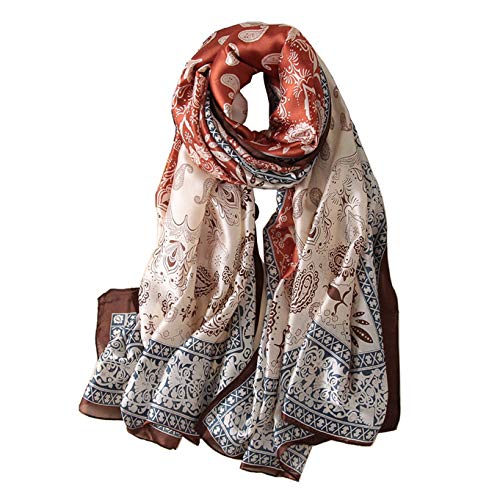 Silk Scarf Mulberry Silk Fashion Scarves Long Lightweight Shawl Wrap … - color: W17