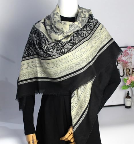 K-Elewon Large Square Scarf 51" Cotton and Linen Hand feel Scarf Fashion Scarves Hair Wrapping Scarfs Neck Scarves for Women - color: H2307