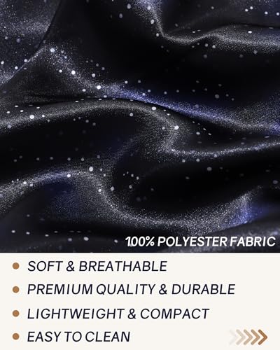 AWAYTR Long Satin Bonnet for Braids - Elastic Silk Hair Bonnets for Sleeping Night Cap Stretchy Tie Band for Women(Midnight) - color: Midnight