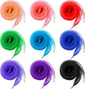 Fengek 9 Pcs Chiffon Scarf, 27.6 Inch Square Solid Color Bandana Handkerchief Ribbon Scarves for Women Girls - color: Multicolor 6