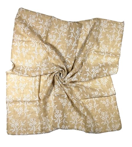 Shanlin Unisex Cotton Square Bandanas Scarves 24x24 - color: Floral-khaki
