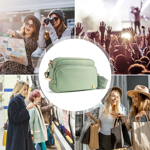 Joryin Anti Theft Crossbody Bag for Women, Slash-resistant RFID Blocking Travel Purses, Small Shoulder Bag Handbag, Nylon - color: Sage Green