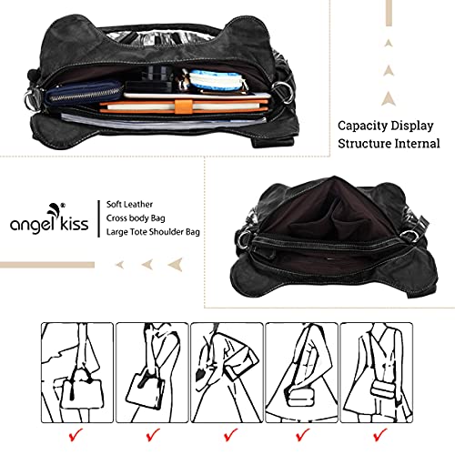 Angelkiss Hobo Purses and handbags for Women Satchel Handbag Women Purses Large Daily Shoulder Bags | Purses - color: Z-black