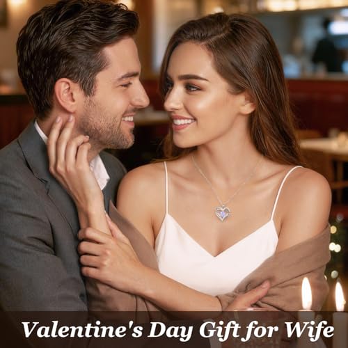 CDE Engraved Forever Love Heart Birthstone Necklace Jewelry Gifts for Women | Hypoallergenic,Nickel-Free & Lead-Free,3 x 3 mm 5A CZ Heart Pendant,Anniversary Christmas Birthday Gift for Girlfriend Wife - color: Birthstone-06-June, style: Rhodium Plated-Br