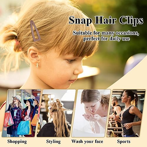 10 Pcs Double Grip Hair Clips, Sightor Metal Snap Hair Clips Hair Barrettes for Women Hair Making Salon Supplies Hair Accessories (Black, Brown, Beige, Khaki, Gold) - color: Black, Brown, Beige, Khaki, Gold