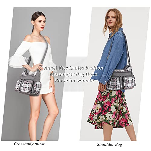 Angel Kiss Crossbody Bags for Women, Ladies Shoulder Handbags and Purses Medium Faux Leather Pocketbooks | Ladies - color: 23white/Grey