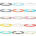 XIJIN 8Pcs Handmade Beaded Anklets for Women Boho Colorful Beads Ankle Bracelets Adjustable Foot Anklet Set - color: G