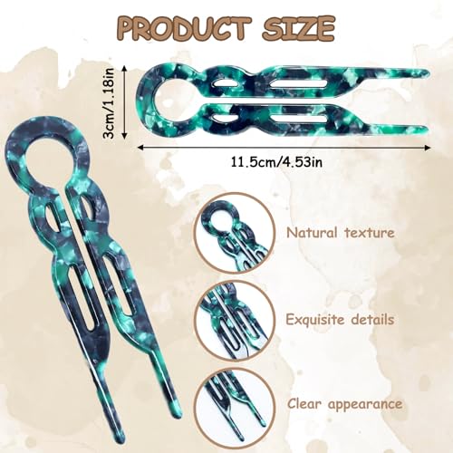 4 PCS French Hair Pins, Prestige Hair Pin for Women French Hairpin U-Shaped Elegant Clips Decorative New Styling Accessories for All Types (Retro) - color: Retro