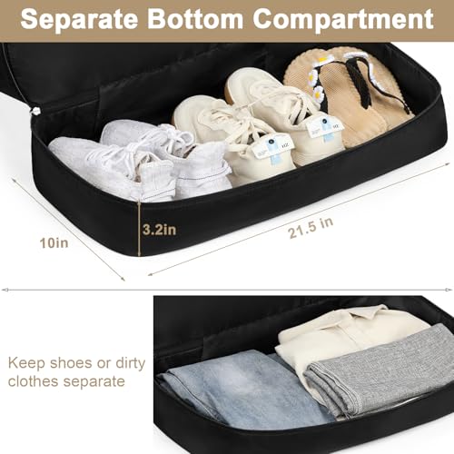 IBFUN Weekender Bags for Women, Travel Duffle Bag with Shoe Compartment Carry on Weekender Overnight Duffel for Weekend Travel Business Trip 3PCS - color: E1-Black