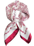 Silky Scarf for Women Lightweight Satin Bandanas Neck Hair Wrap For Sleeping Head Scarves 27.5" - color: A17 Wine-red Spiral/27.5"