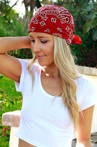 Pack of 3 X-Large Polyester Non Fading Paisley Bandanas 27 x 27 Inches by M.H.I. - color: Green