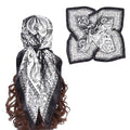 35 x 35 Women's Fashion Pattern Large Square Silk Like Hair Scarf Head Sleeping Wrap Satin Neck Bandana for Gift… - color: Double Cashew Nuts-black
