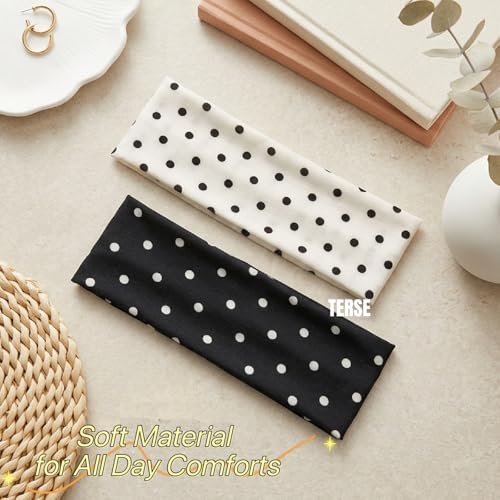 TERSE Polka Dot Headbands for Women Trendy Women Hair Accessories: Cute Head Bands for Women's Hair Fashion Hairbands 6PCS - color: Headbands Color- Polka Dot Print