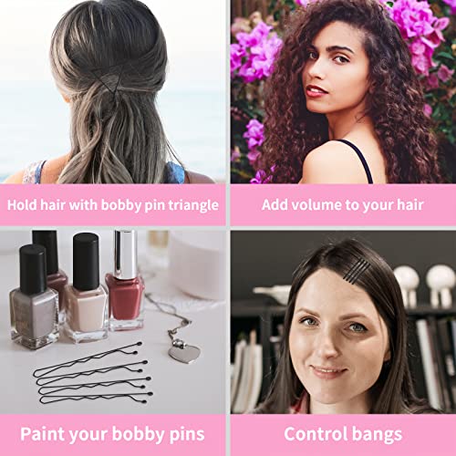 Vaincre Black Bobby Pin for Buns, 150 Count Hair Pins Bulk with Storage Case, Pain-Free Hair Clips for Women and Girls (Black, 2 inch) - color: Black