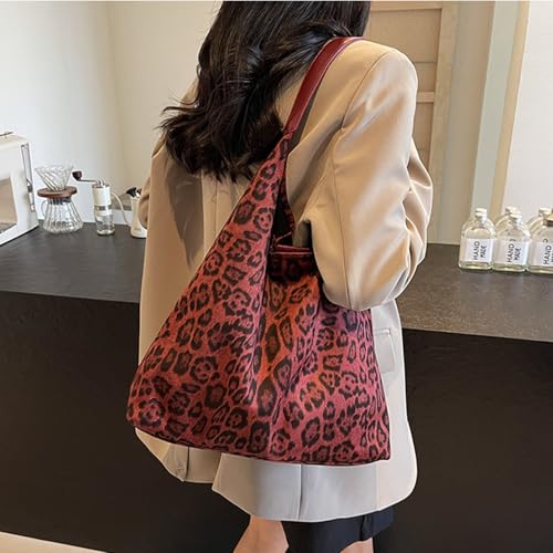 Straw Hobo Bag for Women 2026 Boho Woven Beach Purse Large Summer Straw Tote with Lining Black Raffia Shoulder Bag | straw material - color: Leopard Purses-red