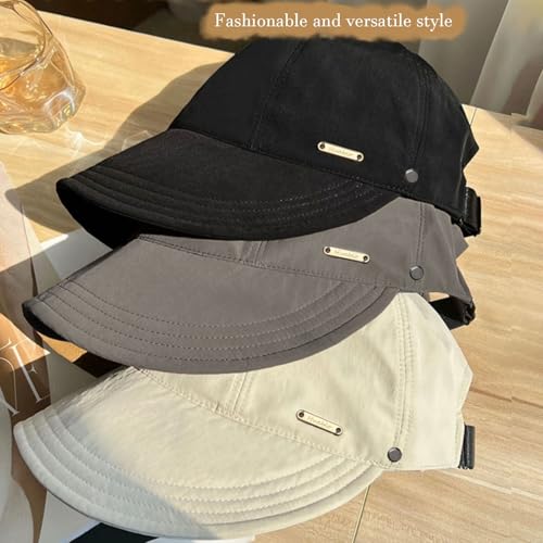 huablo]UPF 50+Womens Sun Hat UV Protection Hiking Fishing Hats Wide Brim Hat Adjustable Ponytail Packable Sun Cap - color: Gray