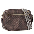 BOSTANTEN Quilted Crossbody Bags for Women Vegan Leather Purses Shoulder Handbags with Wide Strap - color: Coffee