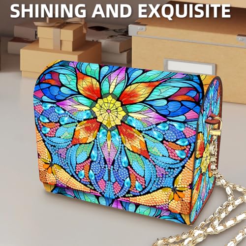 C'eitura DIY Mandala Diamond Art Painting Wooden Purse Kit with Chain, 5D Diamond Art Change Pouch, Handmade Craft for Women, Unique Gift Idea - color: SKB201