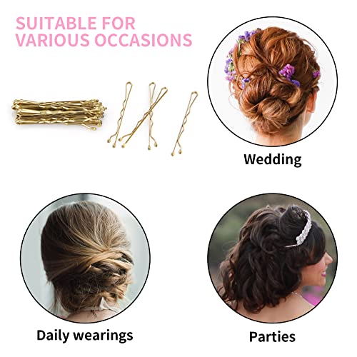 Vaincre Blonde Bobby Pin for Buns, 150 Count Hair Pins Bulk with Storage Case, Pain-Free Hair Clips for Women and Girls (Blonde, 2 inch) - color: Blonde