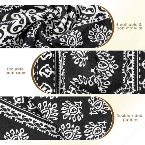 Bohend Bohemian Beanie Hats Headwear Cap Stretch Non Slip Bandanas Sleep Turbans Hats for Women Men Close top Head Covering - style: Cashew Flower Style