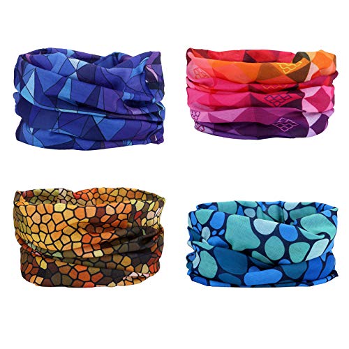 4 Headband Bandana Balaclava Half Face Mask Shield Head Hair Scarf Neck Gaiter Hat Multipurpose For WoMen Men Breathable Reusable Washable Raindrop Rainbow Hive Purple - color: 4 Man Lady Selection Mask