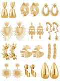 Glenmal Gold Statement Earrings for Women Large Gold Geometric Earrings Woven Twisted Leaf Earring Jewelry Gift - style: Novel Style