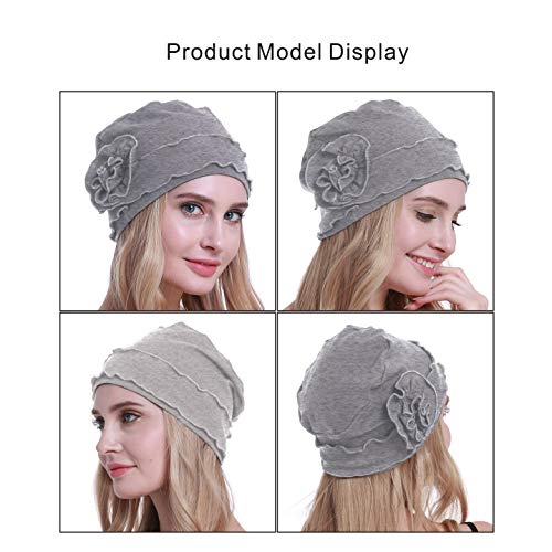 osvyo Chemo Headwear Turban Cap for Women - Cancer Beanie Hair Loss Sealed Packaging - color: Cotton Light Grey