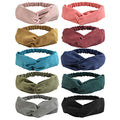 DRESHOW 10 Pack Boho Headbands for Women Girls Elastic Back Criss Cross Hair Band Twisted Head Wrap Solid Hair Accessories - color: 10 Pack Style E
