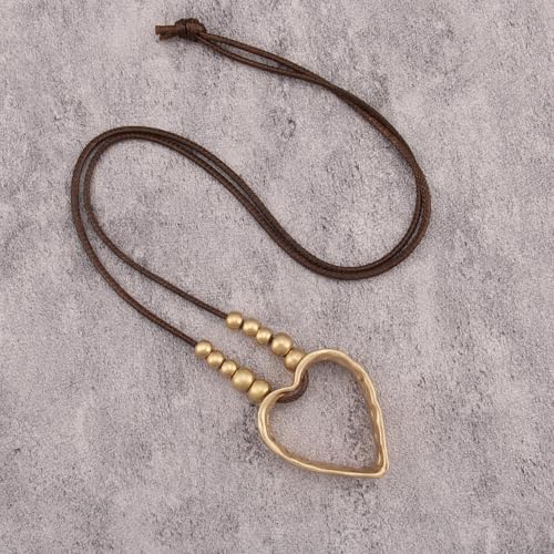 Leather Necklace for Women Vintage Boho Necklaces Black Cord Choker With Pendant Casual Chunky Leather Necklace Trendy - style: Bohemian Style Necklace