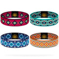 4 Pcs Surfer Beach Bracelets for Men Women Inspirational Elastic Comfy Summer Reversible Wristband Gifts Friendship Bracelets - color: Western Aztec-Bracelets, size: (7.5") Large
