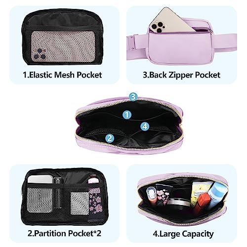 VOROLO Fanny Pack For Women And Men Crossbody Bag Belt Bag with Adjustable Strap Graduation Gifts Light Purple - color: Light Purple, style: 1 Pack Fanny Pack