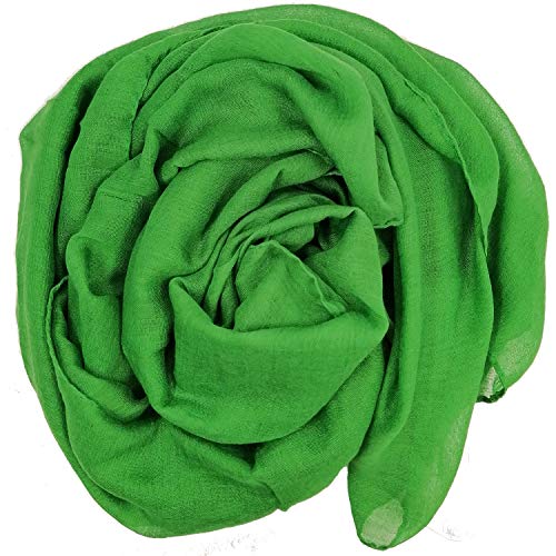 woogwin Women's Cotton Scarves Lady Light Soft Fashion Solid Scarf Wrap Shawl - color: Green2