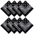 Raylarnia 8 PCS 100% Cotton Bandanas, 22 Inchs Multi-Purpose Bandana Scarfs Headbands for Men and Women - color: 8-black