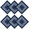 Cotton Bandanas for Men & Women Paisley Cowboy Bandana Handkerchiefs for Hair 22x22 - color: 6pcs-navy Blue